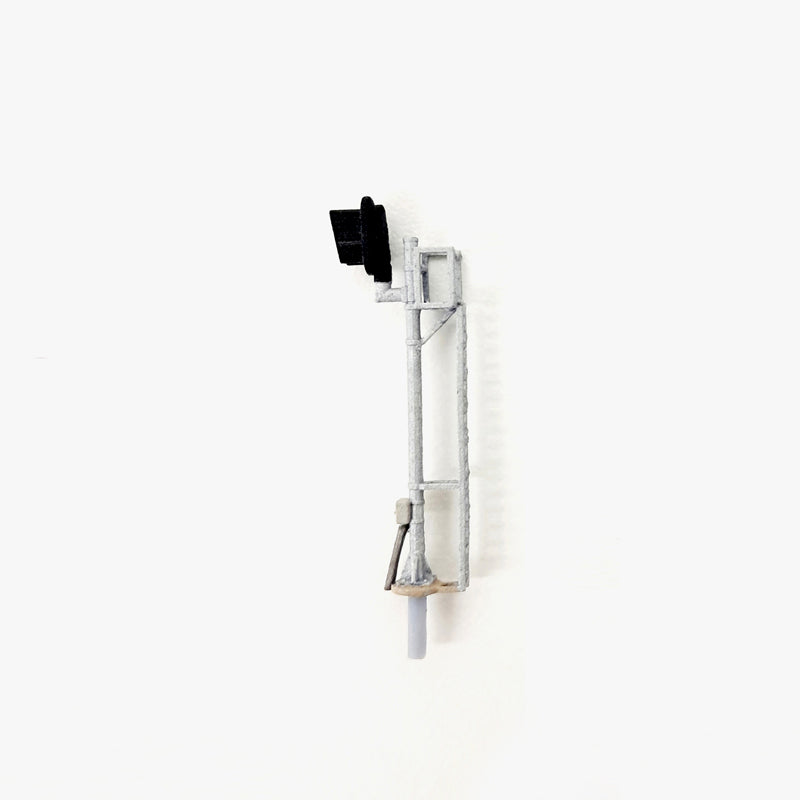 Side profile of a modern railway signal model in N scale.