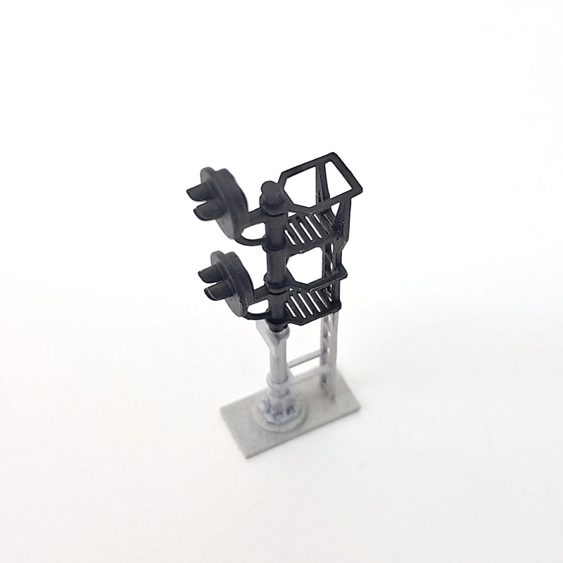 Top view of a g-type model railroad signal model.