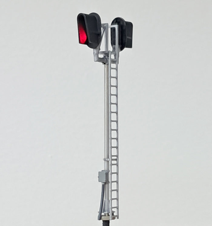 HO Scale Bi-Directional Right Side 3 Light Modern D-Type Mast Signal with LED's