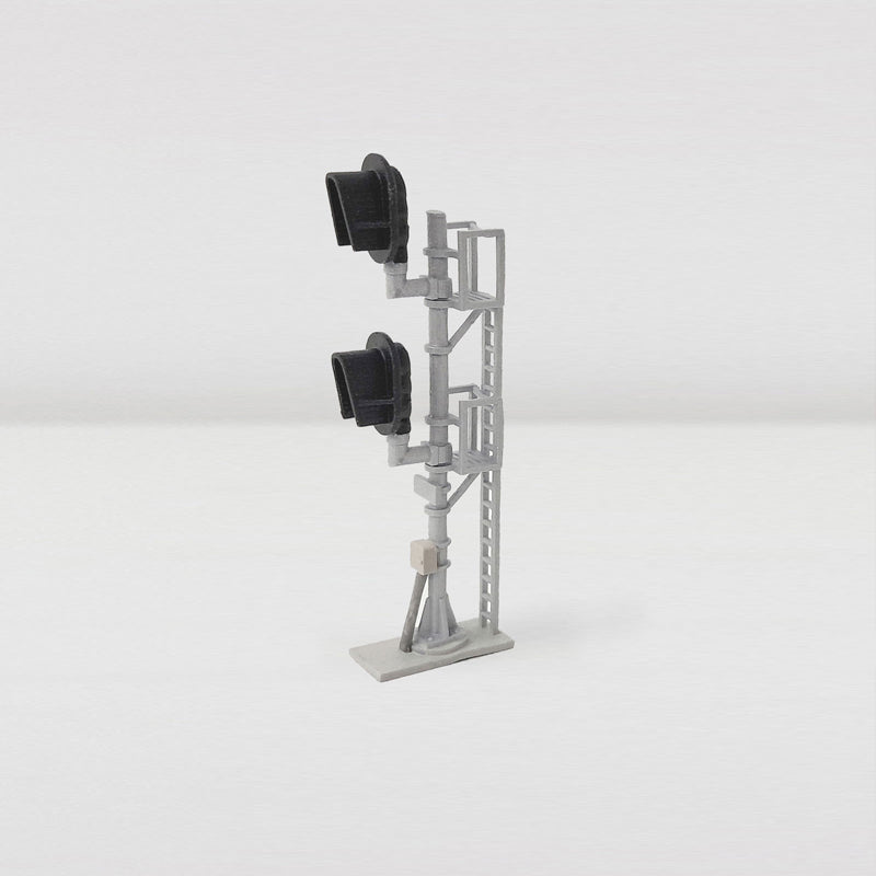 N Scale Modern Snow Hood D-Type Double Head Signal Freestanding NO LED'S