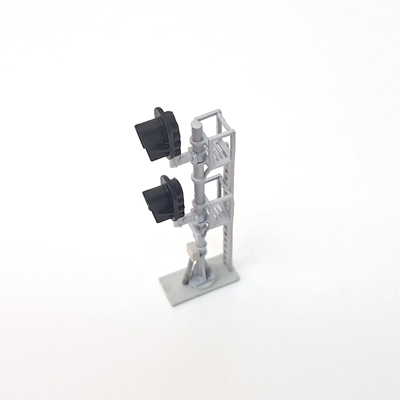 N Scale Modern Snow Hood D-Type Double Head Signal Freestanding NO LED'S