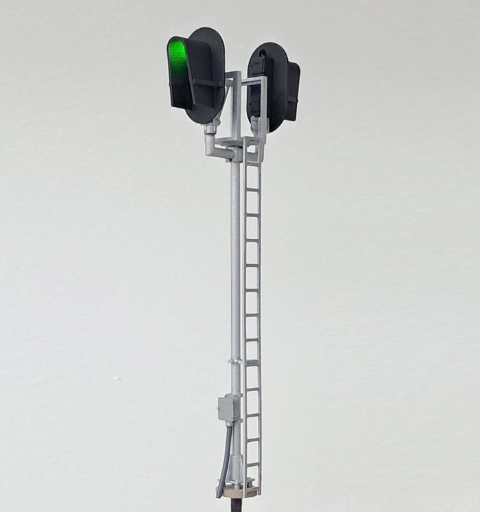 O Scale Bi-Directional Right Side 3 Light Modern D-Type Mast Signal with LED's