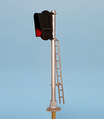 HO Scale Single Head 3 Light D-Type Snow Hood LOW Mast Signal with LED's