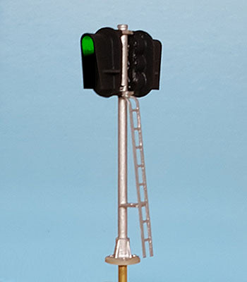 HO Scale Bi-Directional 3 Light D-Type Snow Hood LOW Mast Signal with LED's
