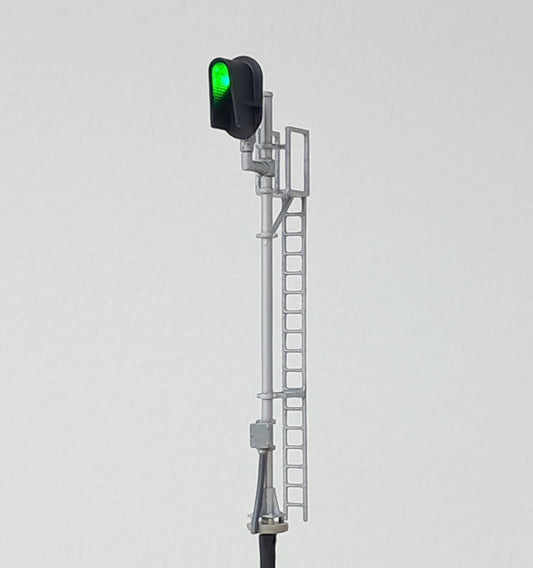 HO Scale Single Head 3 Light Modern D-Type Mast Signal with LED's