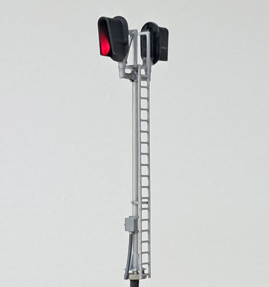 HO Scale Bi-Directional Right Side 3 Light Modern D-Type Mast Signal with LED's