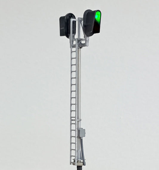 HO Scale Bi-Directional Left Side 3 Light Modern D-Type Mast Signal with LED's