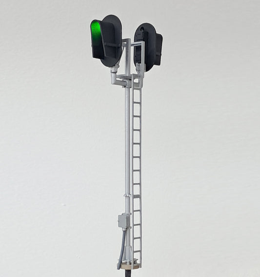 O Scale Bi-Directional Right Side 3 Light Modern D-Type Mast Signal with LED's